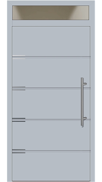 Kunststoff Haustür 6898-97 silbergrau Oberlicht