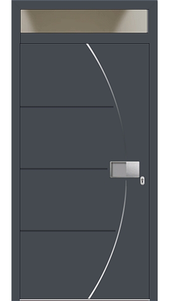 Kunststoff Haustür 6967-93 graphitgrau Oberlicht