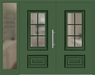 Kunststoff Haustür 217-15 laubgrün zweiflügelig Seitenteil links